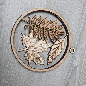 Laser cut autumn leaves in 3D