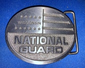 Vintage 1990s Wisconsin National Guard belt buckle