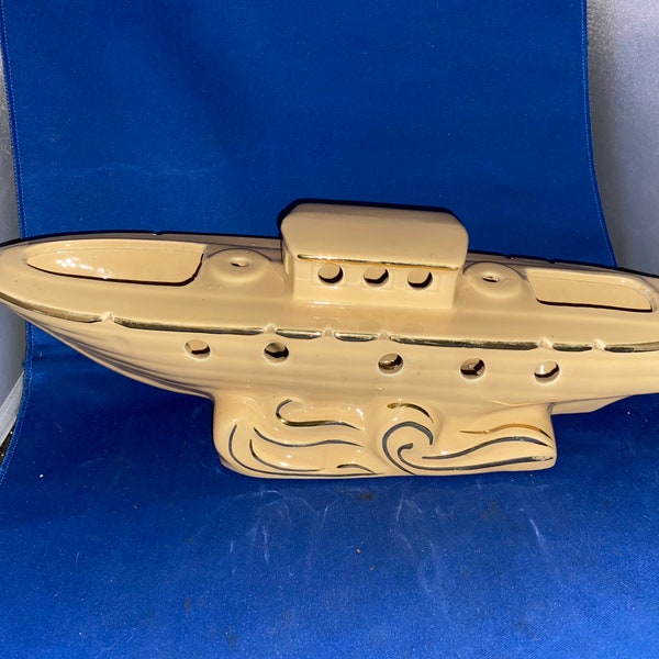 Ceramic MidCentury Modern boat tv lamp BASE ONLY