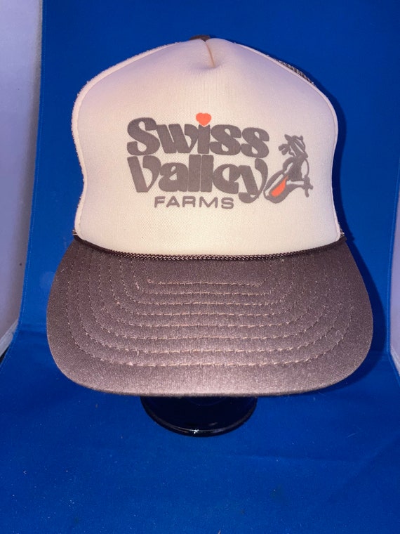 vintage Swiss Valley Farms mesh snapback hat