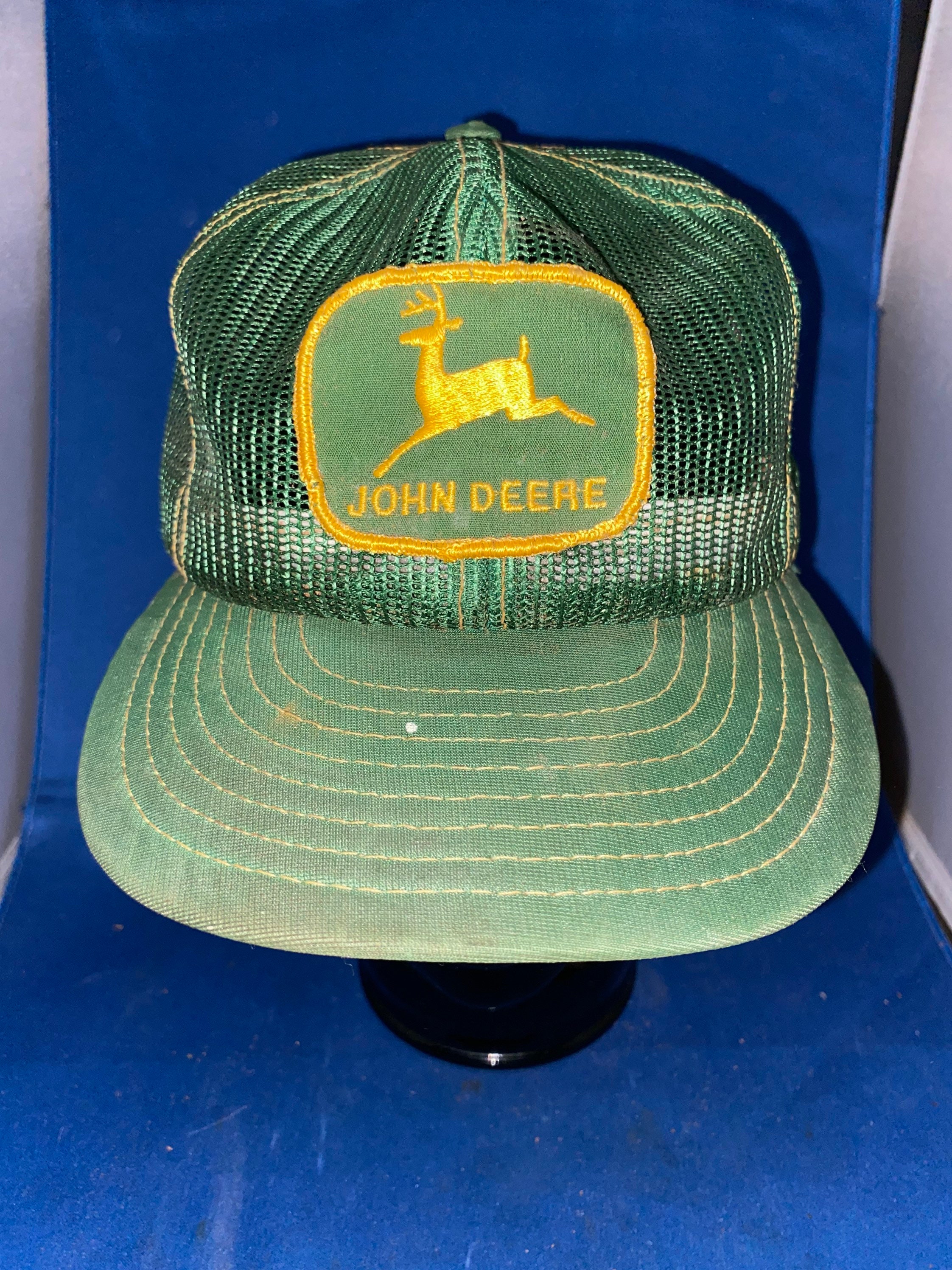 Rare Vintage John Deere Denim White Louisville Trucker Hat USA