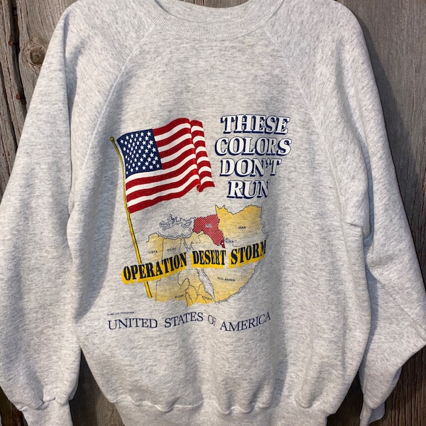 1990 Operation Desert Storm first Iraq war United States of America patriotic, XXL sweatshirt