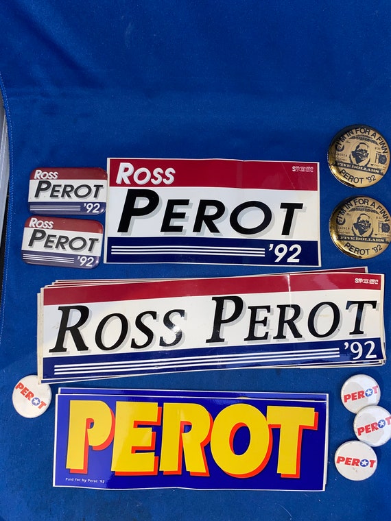 Ross Perot political bumper sticker lot
