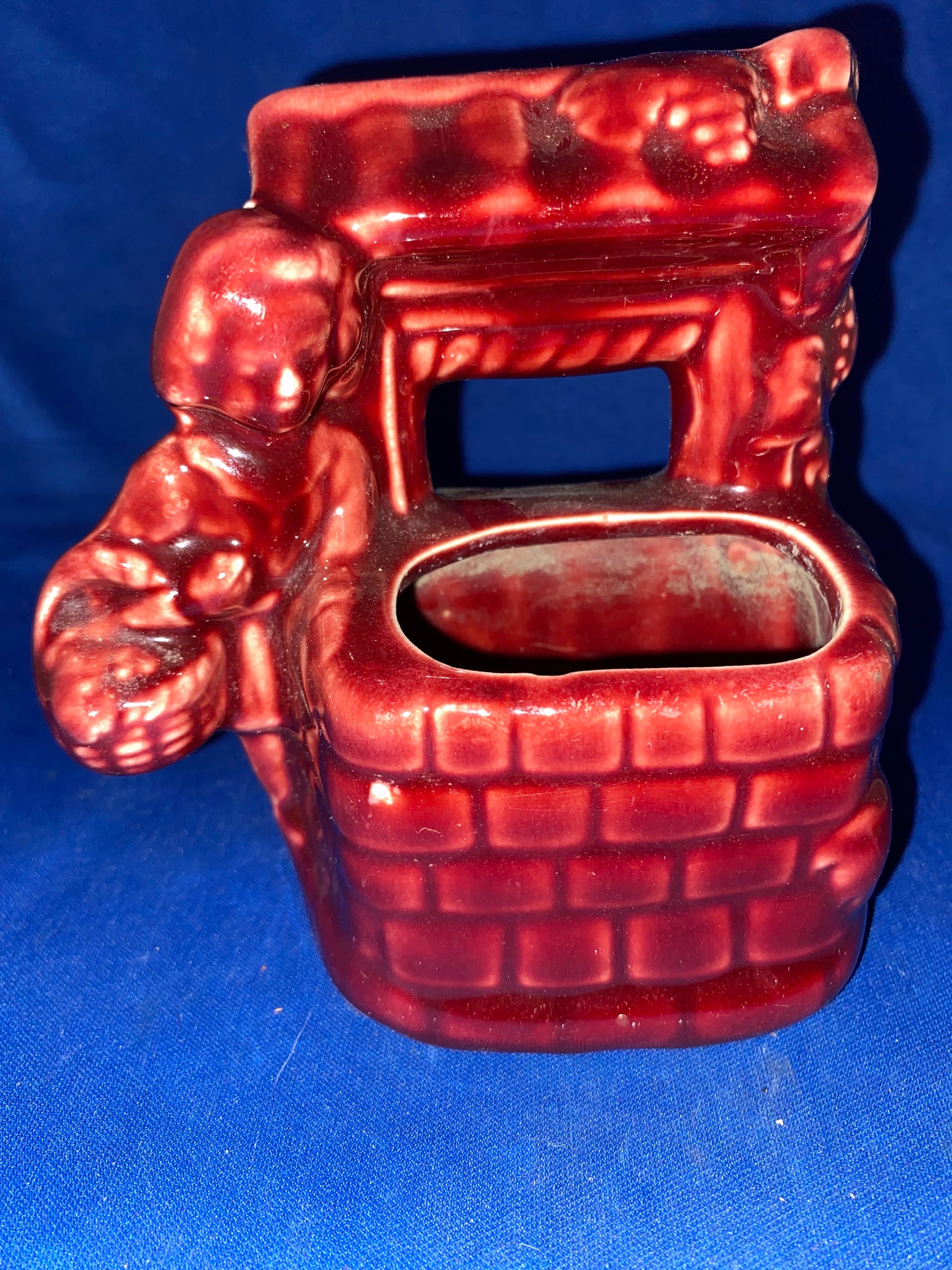 Vintage USA Pottery Ceramic Girl and Well Planter Etsy