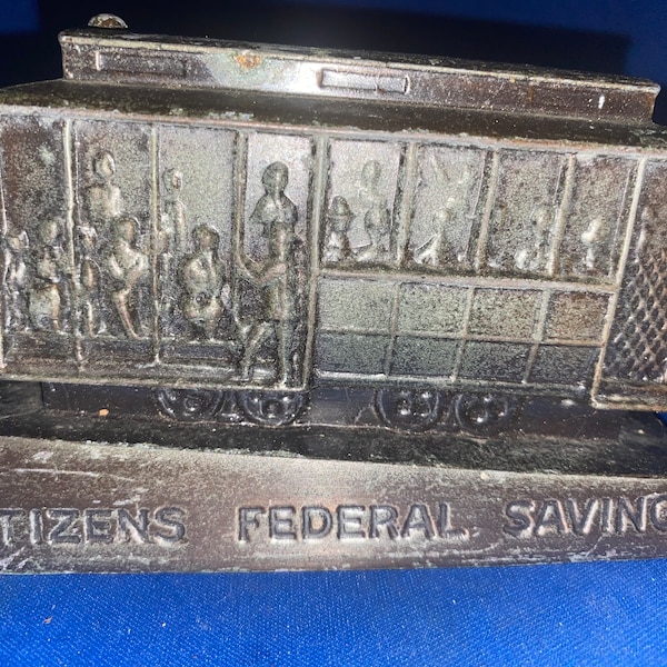 Vintage Citizens Federal Savings advertising trolley bank