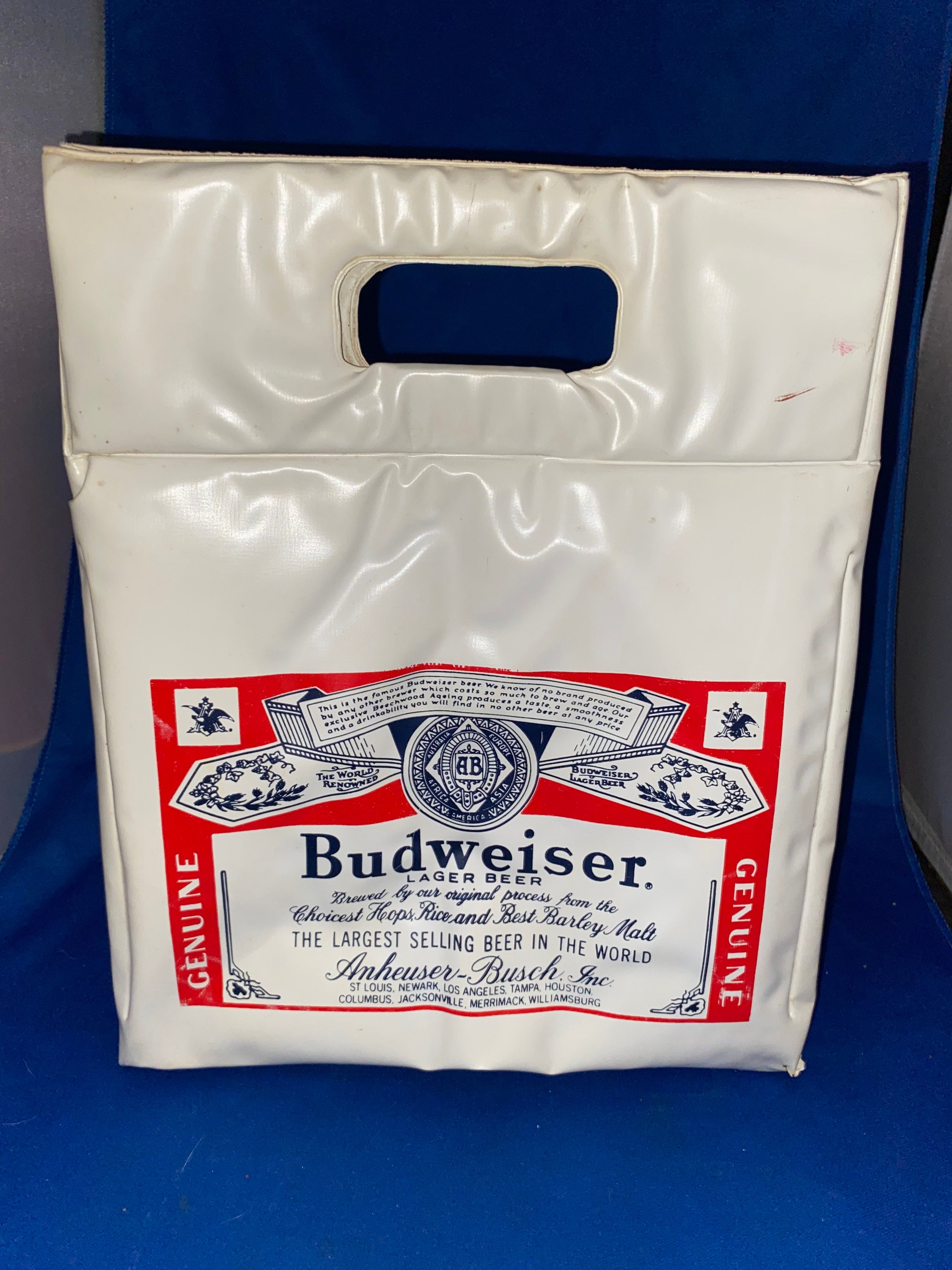 Breweriana Budweiser Cooler Backpack Bag Red Has 1 small mark | eBay