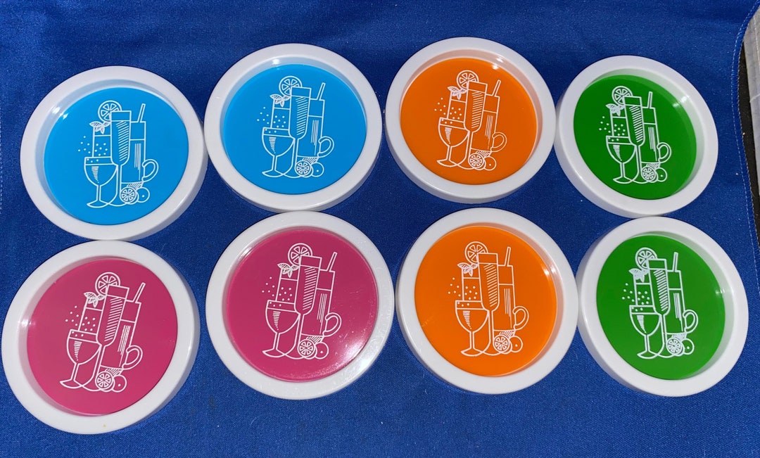 Vintage Mid Century Modern Made in USA Drink Coasters Lot of 8 Etsy