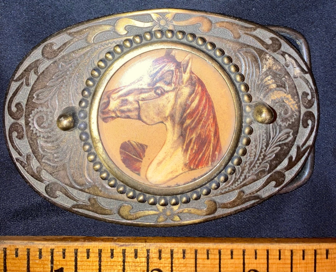 Western Horse Belt Buckle Etsy