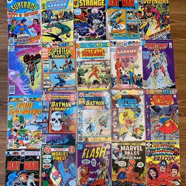 Vintage lot of 20 of superhero comic books L5