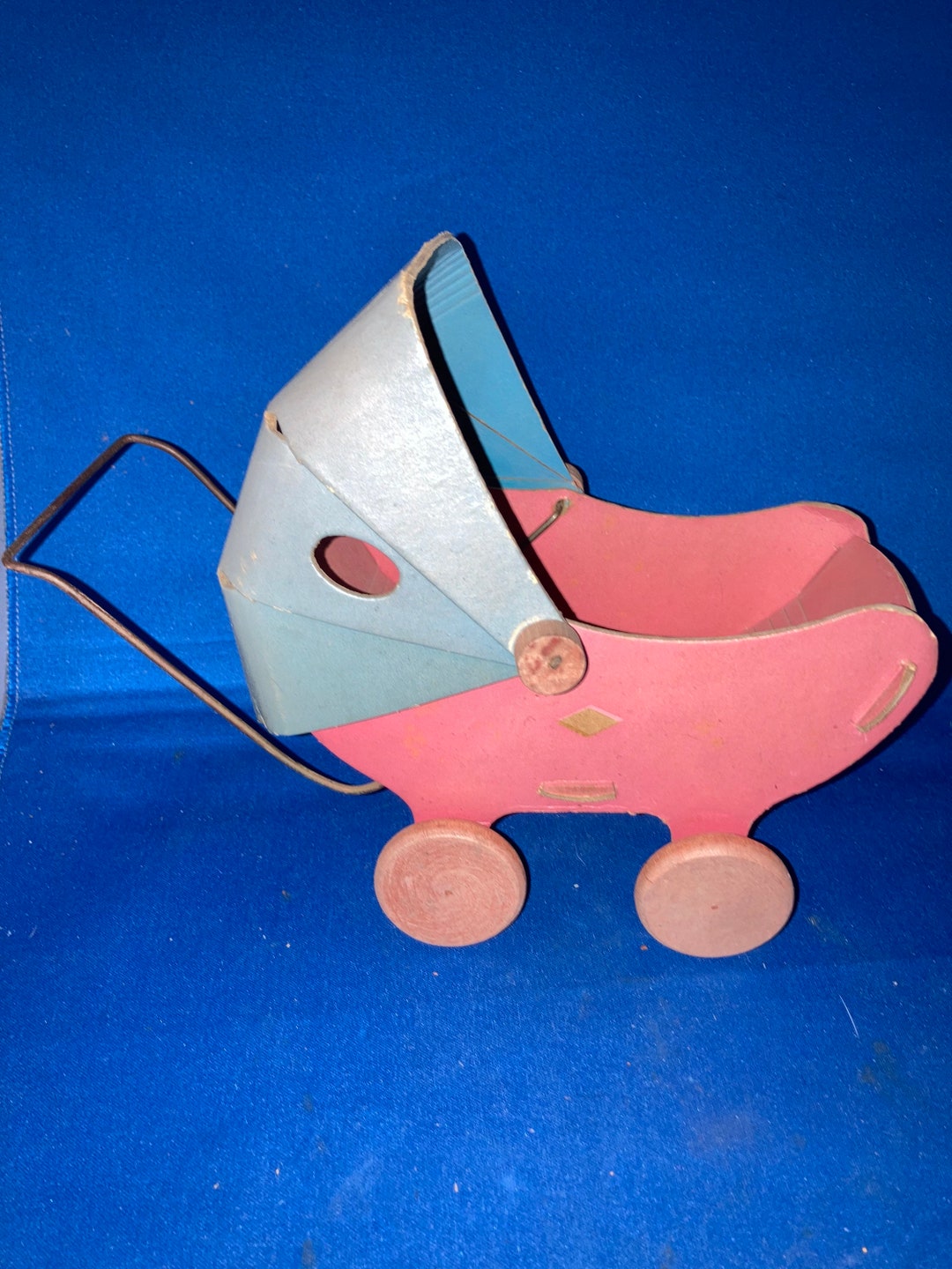 Vintage A Fibro Toy Doll Buggy by the Dolly Folding Kite and Toy