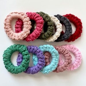 Set of 2 Scrunchies, Crochet Skinny Scrunchie, Skinny Hair Tie, Cotton Yarn Scrunchie, Crochet Hair tie, Handmade Gift