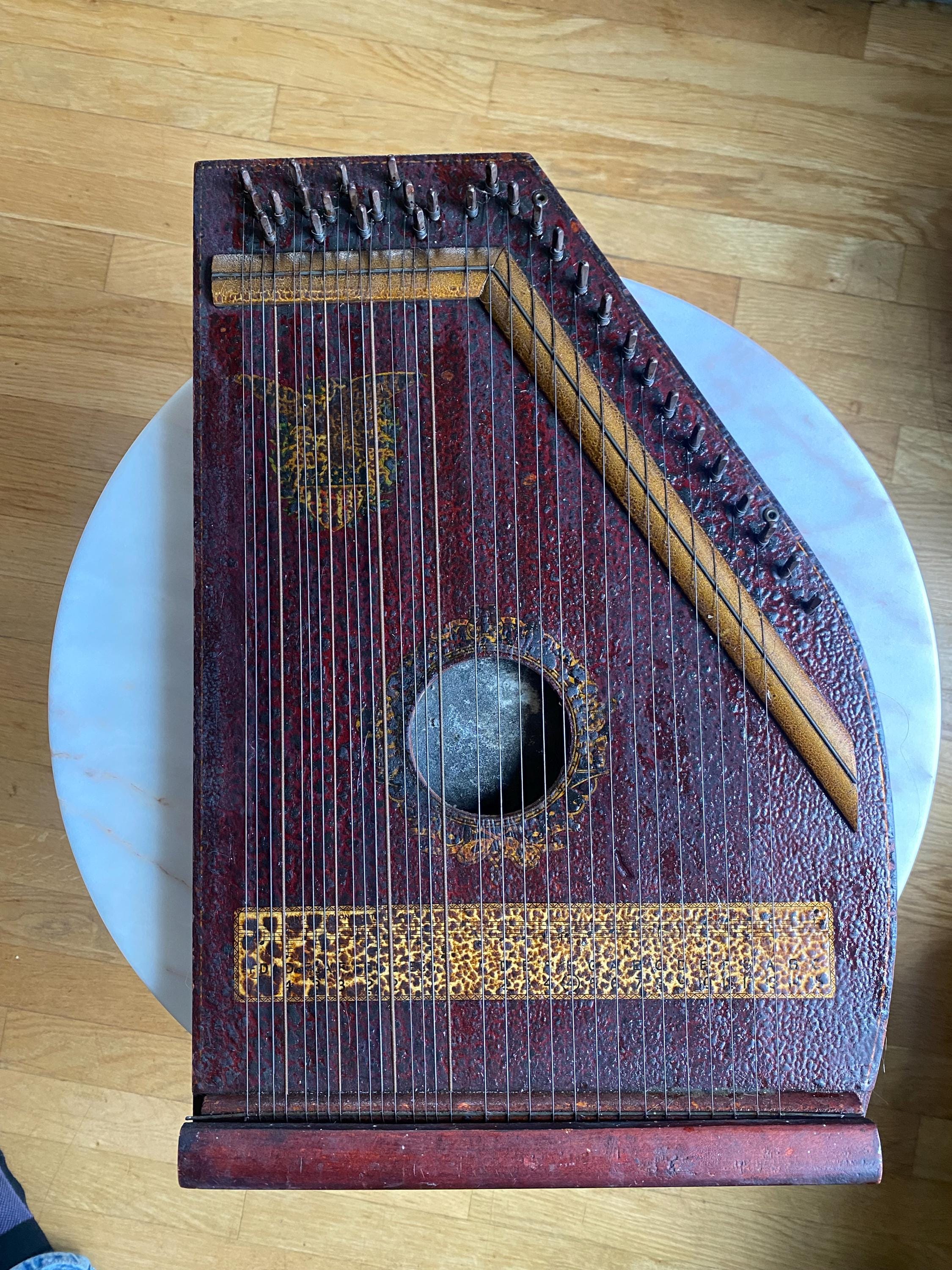 Vintage Zither Harp - Etsy