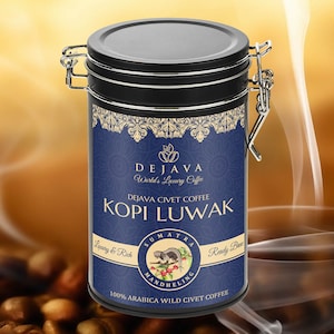 100% puur gecertificeerd SUMATRA MANDHELING Wilde Civet Kopi Luwak in blik - Vers gebrande en gemalen koffie