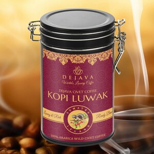 100% Pure Certified SUMATRA Wild Civet Kopi Luwak Gift Set 100g Freshly Roasted - Ground Coffee