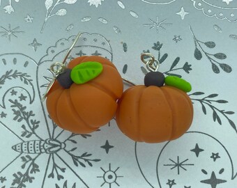 polymer clay- pumpkin earrings