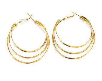 Pera Jewelry 14K Gold Plated Multilayer Circle Hoop Earrings, Hypoallergenic Hoop Earrings for Women | Minimalist, Tiny Dainty Earrings