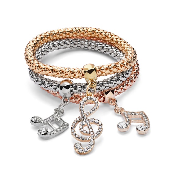  Crystal Charms Multilayer Bracelets - 3PCS Gold/Silver