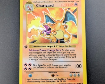 Proxy Charizard - 1st Edition Base Set - Plain Blank Holo Pattern - Holographic