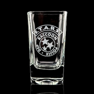 Resident Evil Shot Glass - 3oz Custom Engraved | STARS | Raccoon City