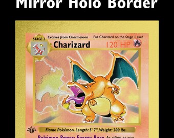 Proxy Charizard - 1st Edition Base Set Holo Border - Plain Blank Holo Pattern - Holographic