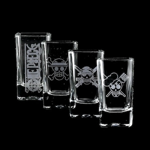 One Piece Shot Glasses - 3oz - Luffy, Zolo, Sanji - Anime / Manga