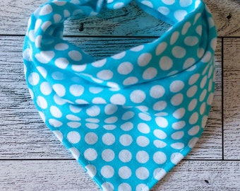Blue Polka Dot Dog Bandana | Cotton Dog Bandana | Tie-On Pet Bandana | Cute Puppy Bandana | Classic Dog Scarf (S–XL)