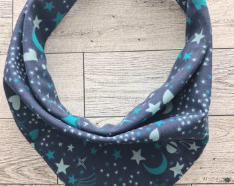 Blue Space Dog Bandana | Star & Planet Pet Bandana | Celestial Dog Scarf | Tie On Dog Bandana | Space Themed Dog Accessory (S–XL)