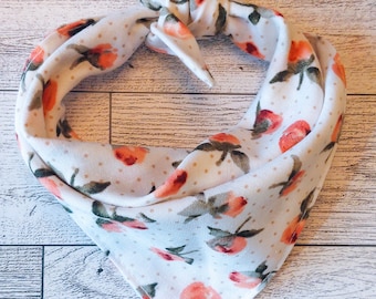 Pink Floral Cotton Dog Bandana | White & Pink Flower Dog Bandana | Tie-On Dog Bandana (S–XL)