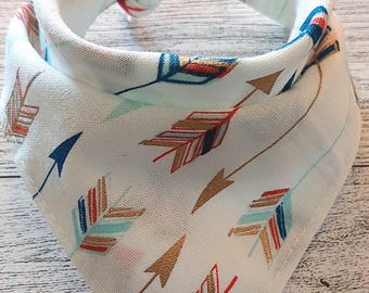 Arrow Dog Bandana | Shooting Arrows Cotton Dog Bandana | Tie-On Pet Bandana | Shooting Arrows Cotton Pet Accessory (S–XL)