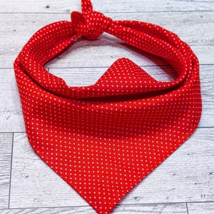Dog Bandana~ Red with White Polka Dots Bandana ~ Dog Bandana ~ Cat Bandana ~ Personalized Gift ~ Custom Gift ~ Gift ~ Dog Lover Gift ~ Gift