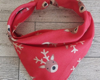 Christmas Reindeer Dog Bandana | Holiday Dog Bandana | Winter Dog Bandana | Festive Pet Bandana | Cute Dog Accessory (S–XL)