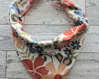 Boho Floral Dog Bandana | Wildflower Pet Bandana | Personalized Pet Bandana | Hand Embroidered Name | Tie On Dog Bandana (S–XL)