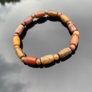 Vintage Handmade Carved warring states red agate beads bracelet