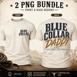 Paquete de imágenes PNG "Papá de cuello azul", diseño de camiseta "Papá soldador" (descarga digital)