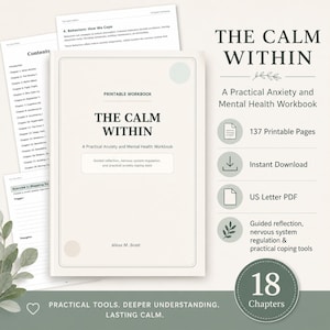 Angstbewältigungs-Arbeitsbuch, Tagebuch für psychische Gesundheit, Instrumente zur Selbstreflexion (PDF-Download)