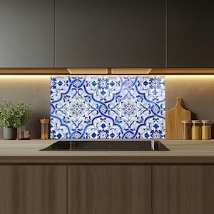 Glass Kitchen Backsplash Tiles Decal / Heat-Resistant Wall Art / Behind the Stove Protection / Waterproof & Easy to Clean / Custom Size
