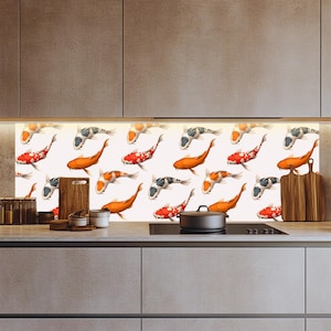 Glass Kitchen Backsplash Tiles Decal / Heat-Resistant Wall Art / Behind the Stove Protection / Waterproof & Easy to Clean / Custom Size