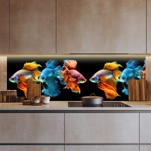 Glass Kitchen Backsplash Tiles Decal / Heat-Resistant Wall Art / Behind the Stove Protection / Waterproof & Easy to Clean / Custom Size