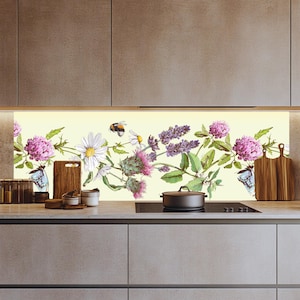 Glass Kitchen Backsplash Tiles Decal / Heat-Resistant Wall Art / Behind the Stove Protection / Waterproof & Easy to Clean / Custom Size