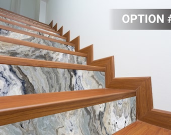 Marble Stair Riser Accents - Peel and Stick