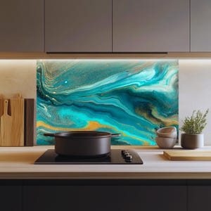 Glass Kitchen Backsplash Tiles Decal / Heat-Resistant Wall Art / Behind the Stove Protection / Waterproof & Easy to Clean / Custom Size
