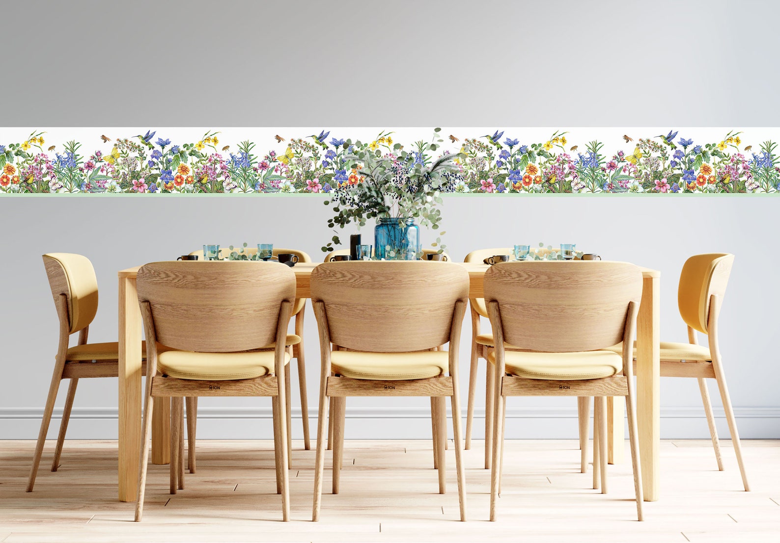 Peel & Stick Wallpaper Border Living Garden Theme Self Adhesive Wall