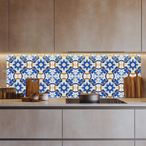 Glass Kitchen Backsplash Tiles Decal / Heat-Resistant Wall Art / Behind the Stove Protection / Waterproof & Easy to Clean / Custom Size
