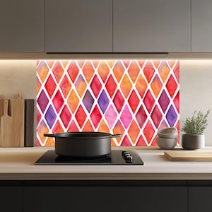 Glass Kitchen Backsplash Tiles Decal / Heat-Resistant Wall Art / Behind the Stove Protection / Waterproof & Easy to Clean / Custom Size
