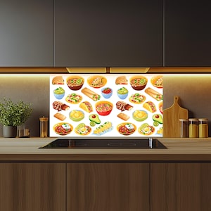 Glass Kitchen Backsplash Tiles Decal / Heat-Resistant Wall Art / Behind the Stove Protection / Waterproof & Easy to Clean / Custom Size
