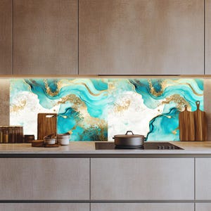 Glass Kitchen Backsplash Tiles Decal / Heat-Resistant Wall Art / Behind the Stove Protection / Waterproof & Easy to Clean / Custom Size