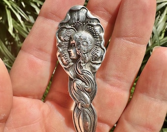 Unger Bros "Dawn" Barrette. Sterling Silver Hair Barrette. Art Nouveau Hair Accessory for Wedding or formal event