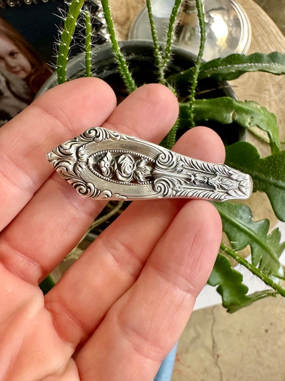 Sterling Silver Barrette Wild Rose Silver Barrette