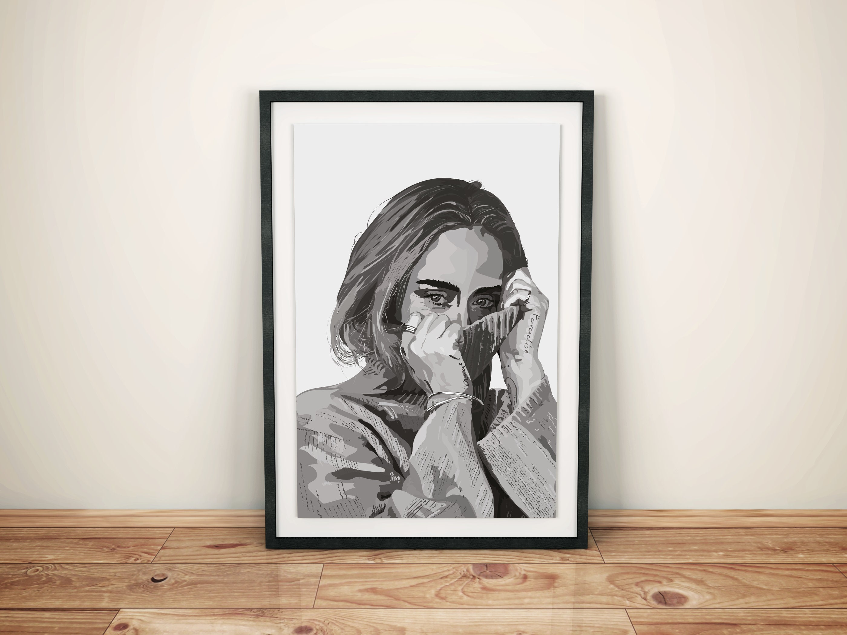 PRINTABLE Adele Handmade Digital Drawing | Illustration | Poster - Etsy