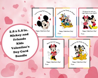 Mickey and Friends Kids Valentine Cards | Kids Valentine's Day Cards | Valentine Cards | Digital Valentine | Digital Print